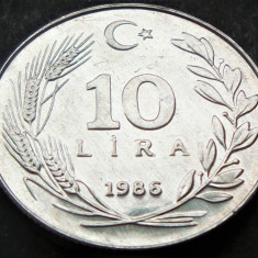 Moneda 10 LIRE - TURCIA, anul 1986 * cod 1906 B = A.UNC