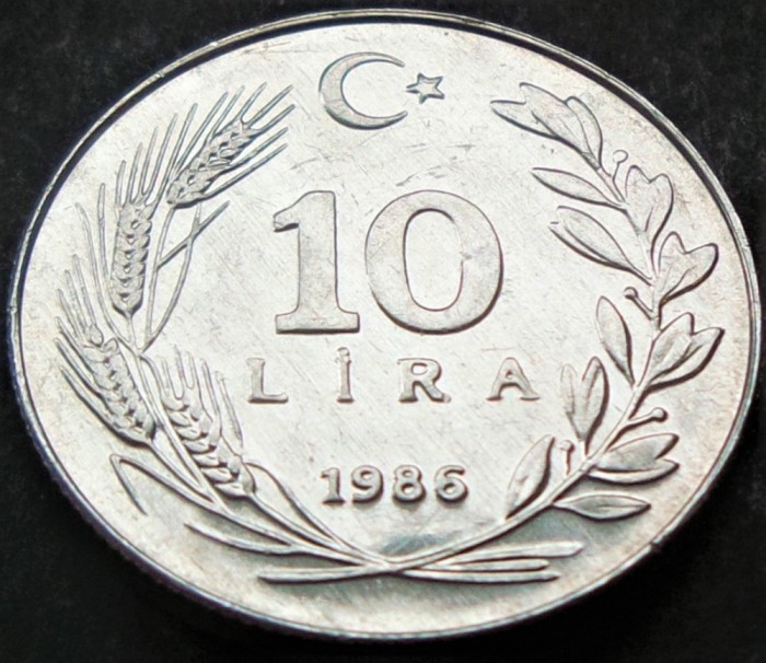 Moneda 10 LIRE - TURCIA, anul 1986 * cod 1906 B = A.UNC