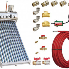Pachet Panou solar nepresurizat Fornello rezervor 100 litri, 12 tub