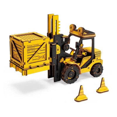 Puzzle 3D Stivuitor, 139 piese, Rokr, lemn foto