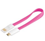 Cablu USB 2.0 la micro USB-B cu magnet, 0.2m Roz, Oem