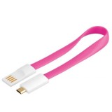 Cablu USB 2.0 la micro USB-B cu magnet, 0.2m Roz*