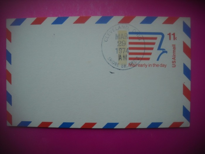 HOPCT 7991 POSTA RAPIDA 1974 CLEVELAND -SUA-AMERICA DE NORD -NECIRCULAT-PATRIOT A