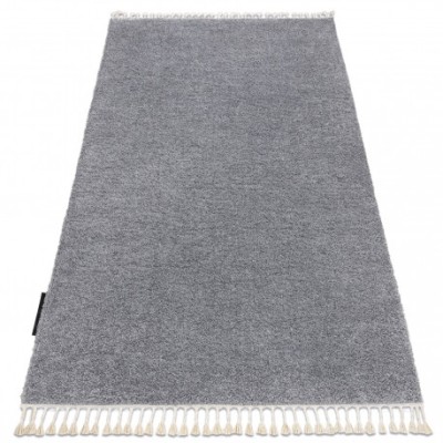 Covor Berber 9000 gri deschis Franjuri shaggy, 200x290 cm foto