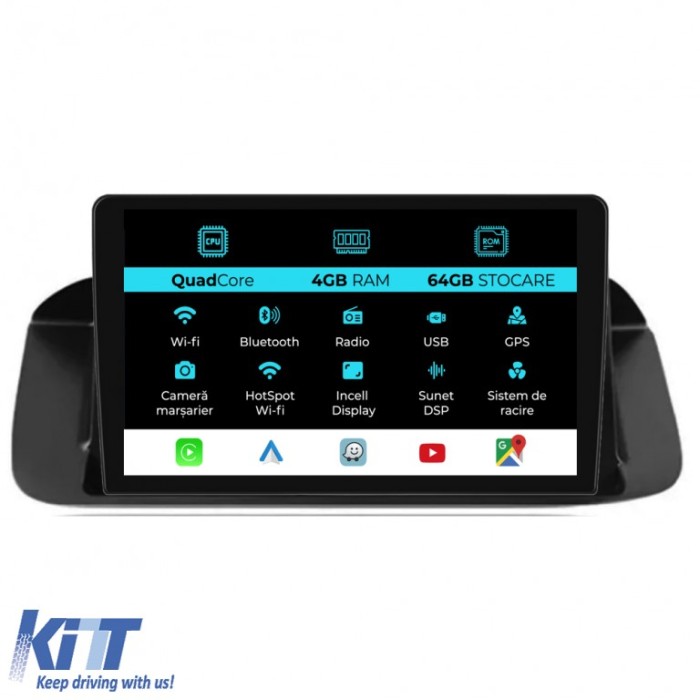 Navigatie Dedicata Honda Accord VIII (2008-2012),QuadCore, 9Inch 4Gb Ram, 64Gb Stocare, Carplay Performance AutoTuning