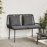 Bancă de grădină cu pernă Negru, Antracit 109 x 63 x 83 cm