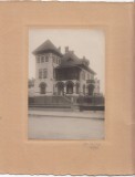 Foto carton - Casa din Bucuresti stil neoromanesc format mare - atelier Cerchez 1924