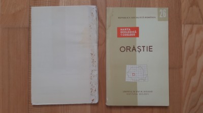 Harta geologica Orastie (1968) judetul Hunedoara judetului geologie foto