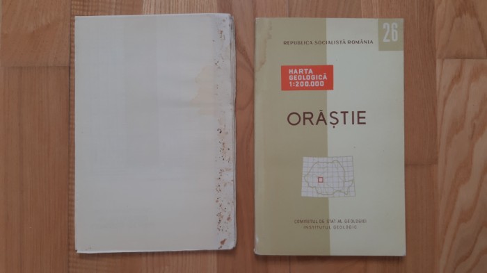 Harta geologica Orastie (1968) judetul Hunedoara judetului geologie