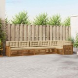 Cumpara ieftin Set de canapele de exterior 6 buc. 6-Locuri Natural si Bej