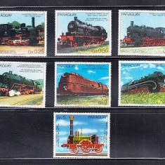 M2 TS3 6 - Timbre foarte vechi - Paraguay - locomotive