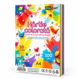 Hartie colorata A4 80 g/mp, 100 coli, top 10 culori