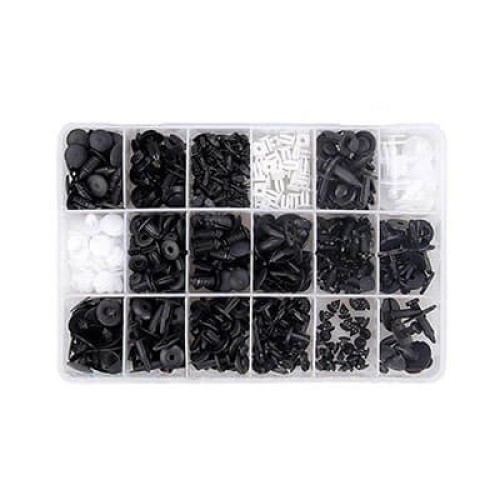 Set de clipsuri din plastic pentru masina, Smania, 415 bucati