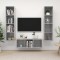 Set de dulapuri TV, 3 piese, gri beton, lemn prelucrat