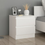 Noptiera cu 2 sertare Fuglebjerg 42x40x37cm pal alb [en.casa] HausGarden Leisure, [en.casa]