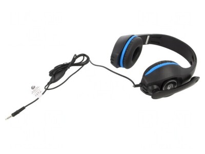 Căști Over-Ear cu Microfon Jack 3,5mm Negru Albastru foto
