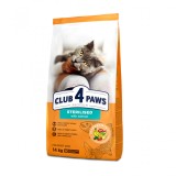 Club 4 Paws Premium Sterilizate, Somon, 14kg, Hrana Uscata Pisici Adulte. Sanatate urinara, greutate optima, piele sanatoasa.