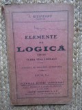 I. Nisipeanu - Elemente de logică pentru clasa VII-a liceeală (ed. II; 1935), 1983, Didactica si Pedagogica