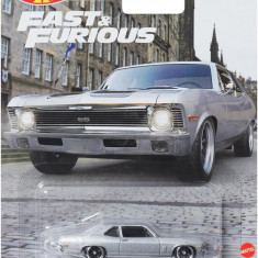 Masinuta din metal, Hot Wheels, Fast and Furious, 1970 Chevrolet Nova SS, 1:64, HNW54