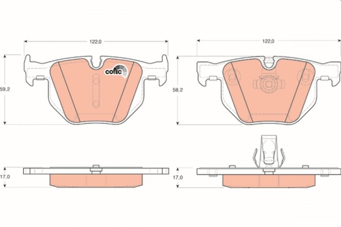TRW GDB1727 COTEC set placute frana,frana disc