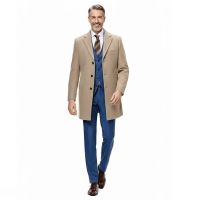 Palton barbati business bej B109 foto
