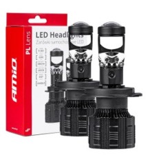 Set Becuri LED compatibile H4 cu Lupa 30W foto