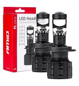 Set Becuri LED compatibile H4 cu Lupa 30W