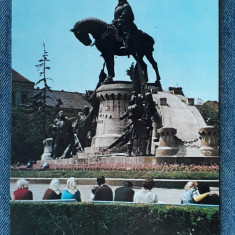 257 Cluj-Napoca - Statuia lui Matei Corvin de Ioan Fadrusz / carte postala