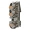 Conector termic de &icirc;mbinare pentru șine 0,5-25mm&sup2;, 3 borne, gri, tip push-in