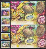Jersey 2006 - Viața marină - Scoici, Serie + Colita + Colita cu Supratipar &quot;Jersey at Belgica &#039;06&quot;, MNH, Nestampilat