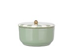 Cumpara ieftin Bol decorativ, depozitare metal verde alb auriu Donya &Oslash;11x7,5h