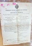 G205-I-Act imperial Austria 1835 Ferdinand 1-Guvernul Venetia- Notificare.
