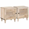 Noptieră 2 pcs Bej 40 x 33 x 46 cm Lemn masiv de mango