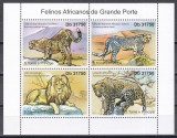 Sao Tome si Principe 2011 - Feline Africane, Bloc, Cota 12 EURO, MNH