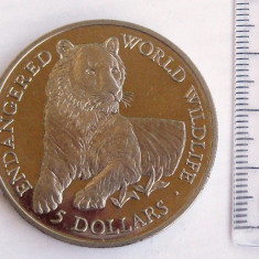 5 dolari 1990 moneda Cook Islands Regina Elisabeta