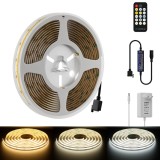 Banda LED COB PAUTIX CCT reglabila alb cald-rece 2700K-6500K 24V 1920 LED-uri/m, set cu sursa si telecomanda RF &ndash; 3M