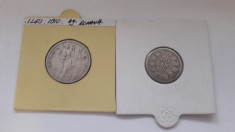 1 Leu 1910 si 50 Bani 1900 Lot monede argint Romania Carol I ! foto