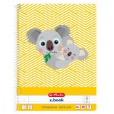 CAIET A4 80F SPIRALA DICTANDO CUTE ANIMALS MOTIV TIGER - galben, Herlitz