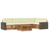 vidaXL Set de canapele de exterior 6 pcs Natural și Crem 3383398