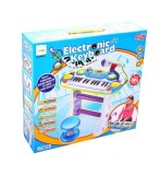 INSTRUMENT MUZICAL PIANINA ELECTRONICA MALPLAY CU SCAUN SI MICROFON 45 CM INALTIME ALBASTRU, AS