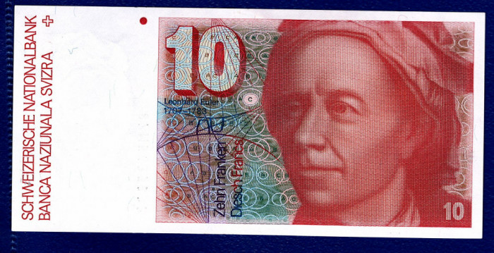 (4) BANCNOTA ELVETIA - 10 FRANCS ND (1979-1992), A 6-A EDITIE, STARE AUNC/UNC