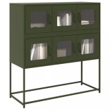 Gossi dulap, verde masliniu, 100,5x39x107 cm, otel laminat la rece
