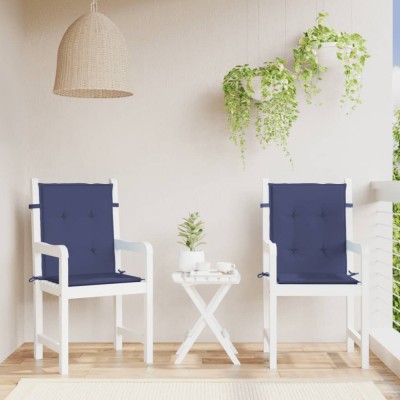 vidaXL Perne pentru scaune cu spătar jos, 2 buc., bleumarin, textil foto