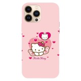 Husa compatibila cu Apple iPhone 15 Pro Max, Viceversa, model Pinky Hello kitty , Silicon, TPU, Transparent, Carcasa