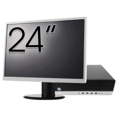Pachet Calculator Second Hand HP EliteDesk 800 G5 SFF, Intel Core i5-9500 3.00-4.40GHz, 8GB DDR4, 256GB SSD + Monitor 24&amp;quot; NewTechnology Media