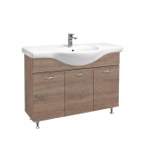 Dulap Baie Baza Ruben 105 Rauna Ulm, 100x33x72 cm, PAL, cu Lavoar Ceramic