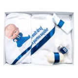 Cumpara ieftin Trusou Botez 6 Piese Personalizat cu Broderie - &quot;Cu drag din partea nasilor&quot;, Albastru, Baby Boss - TB175