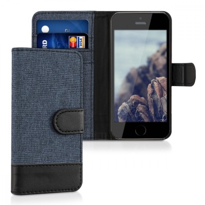 Husa pentru Apple iPhone 5 / iPhone 5s / iPhone SE, Textil, Albastru, 35222.17 foto