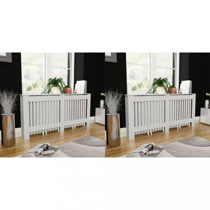 vidaXL Măști de calorifer, 2 buc., alb, 172 cm, MDF