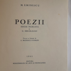 Eminescu,Poezii. Editie ingr. de Ibraileanu, tiparita la Craiova, in 1941